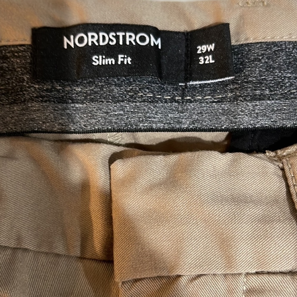 NORDSTROM Men’s Slim Fit Khaki Chino Pants 29x32 Khaki - Picture 3 of 4